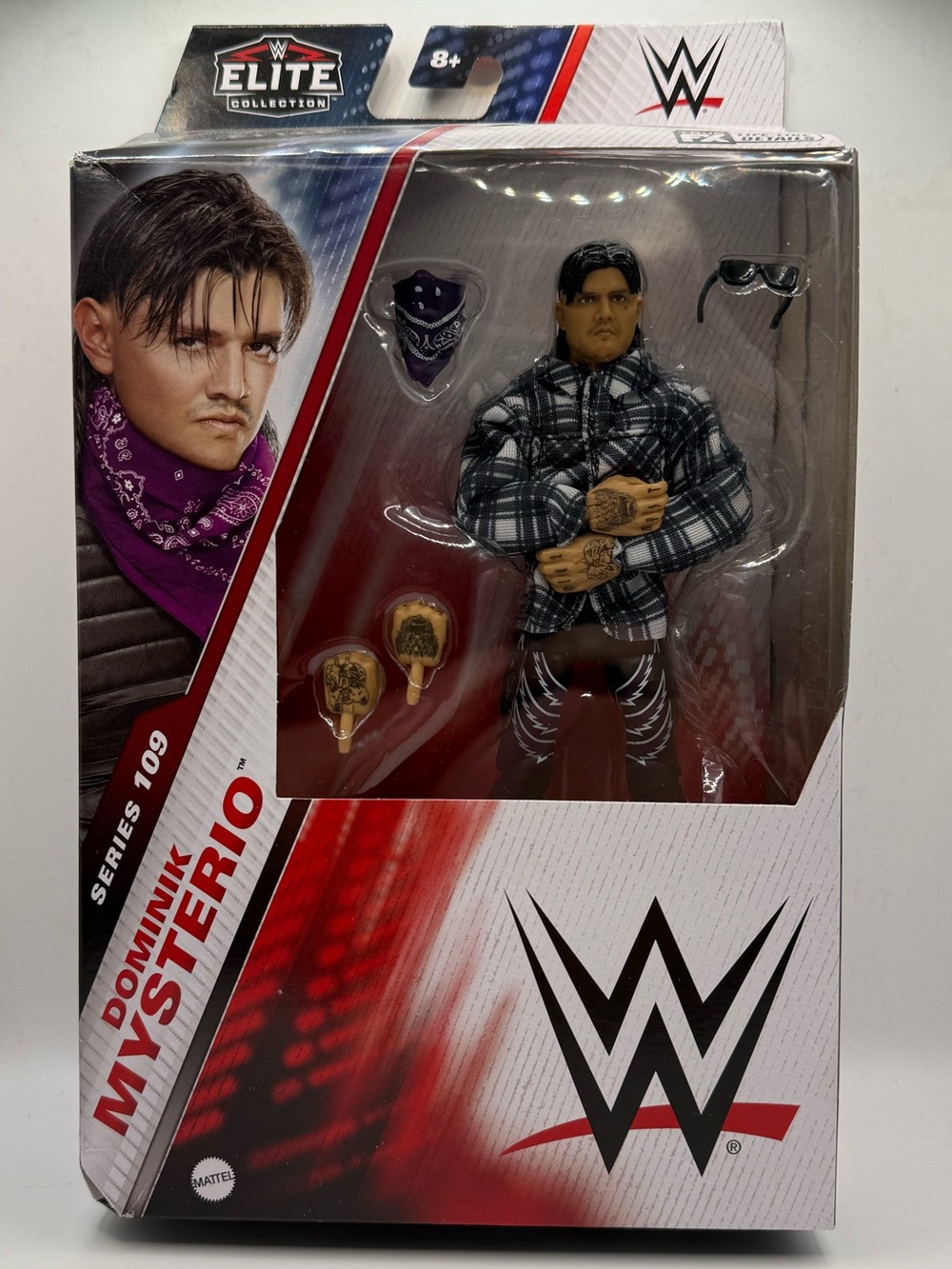 WWE Dominik Mysterio Action Figure - Black, White, Purple Accessories